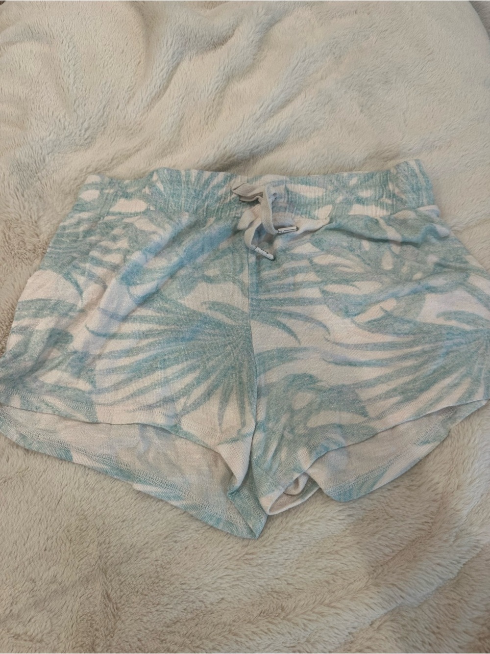 Z Supply Light Blue Palm Leaf Lounge Shorts